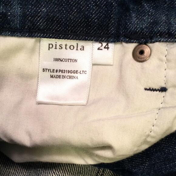 Pistola destroyed lightweight raw hem jeans 24 - Picture 5 of 6